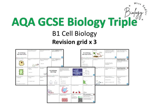 AQA Triple Biology B1 Cell Biology revision grids