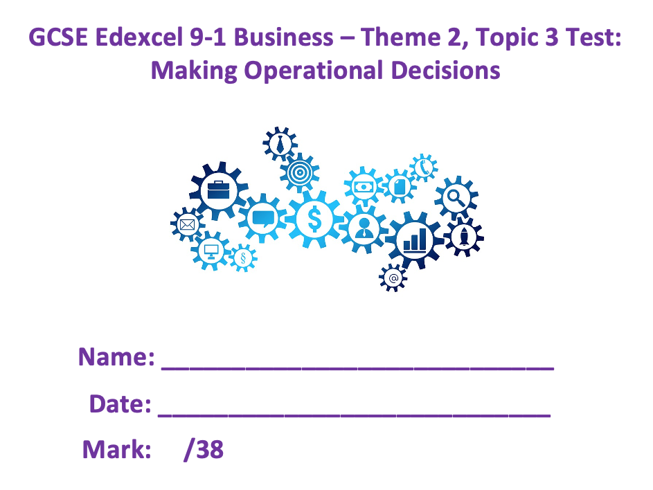 GCSE 91 Business Theme 2 Topic Tests (2.12.5) Teaching Resources