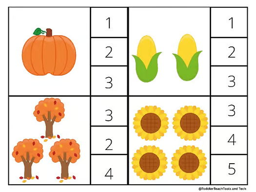 Autumn Count and Clip Cards