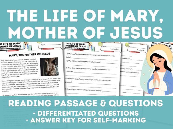 The Life of Mary Reading Comprehension | Religious Education