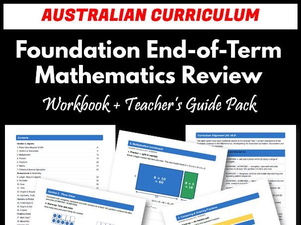 Foundation End-of-Term Mathematics Review Pack | Australian Curriculum