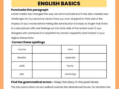 English Starter Activities