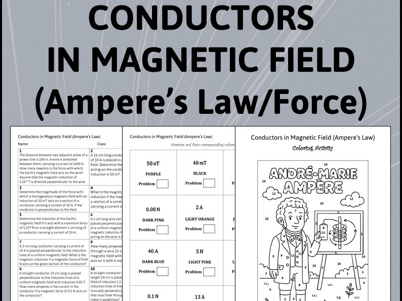 Conductors in Magnetic Field/Ampere's Law-Color by Code+typed solutions