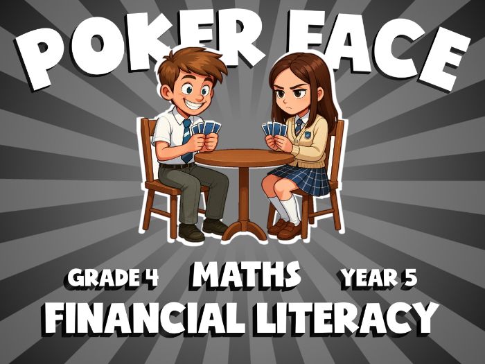 Financial Literacy POKER FACE Maths Game | No-Prep Year 5 Review Activity