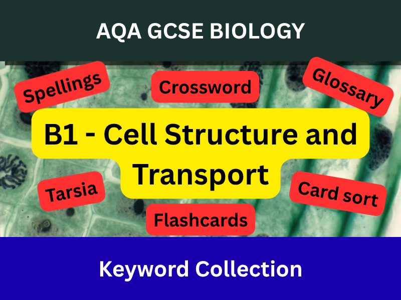AQA GCSE Biology  - B1 - Cell Structure and Transport Keyword Collection
