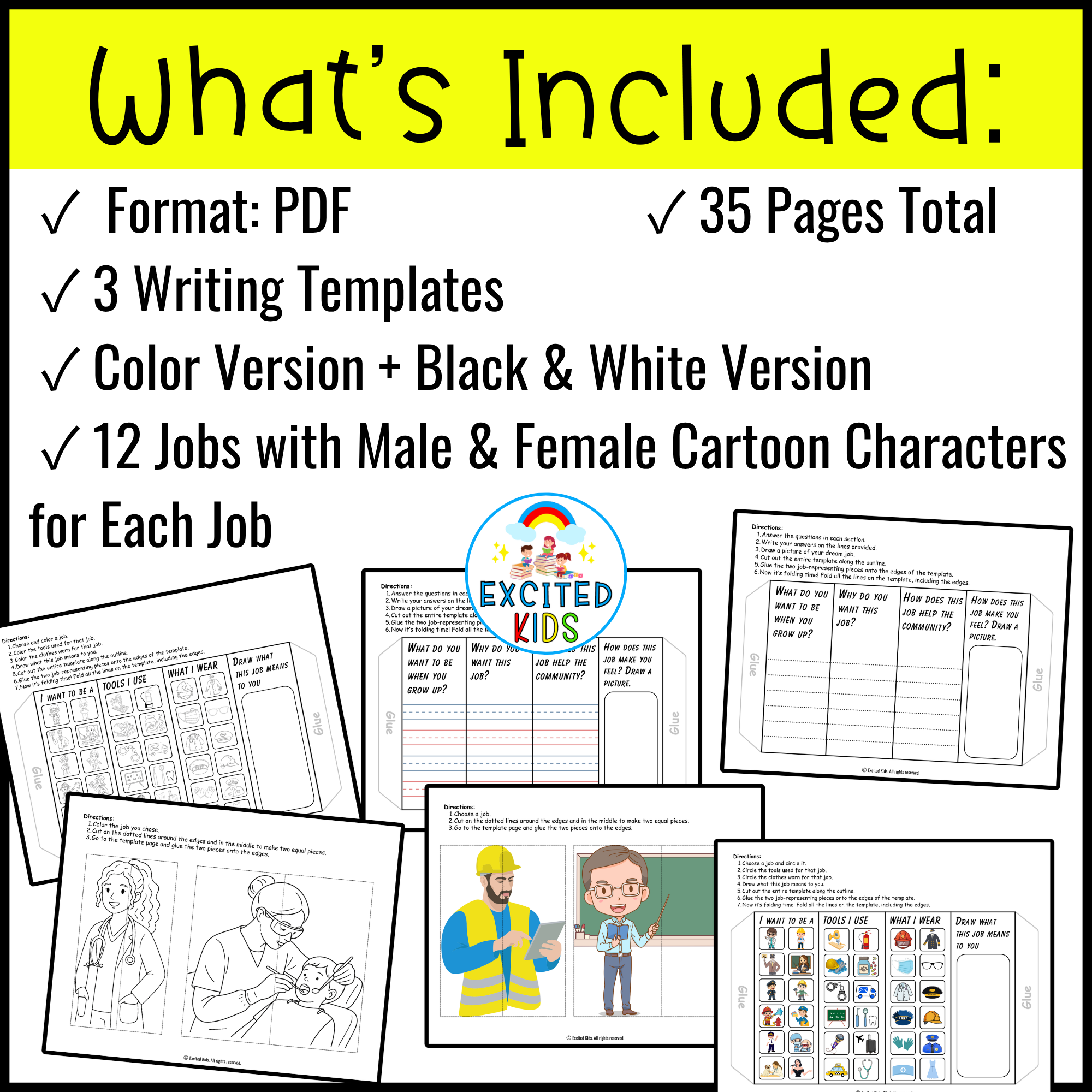 Labor Day Foldable | Community Helpers Writing Craft | Career Day ...
