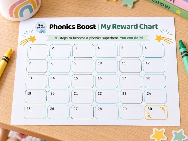 My 30 Day Phonics Boost Reward Chart
