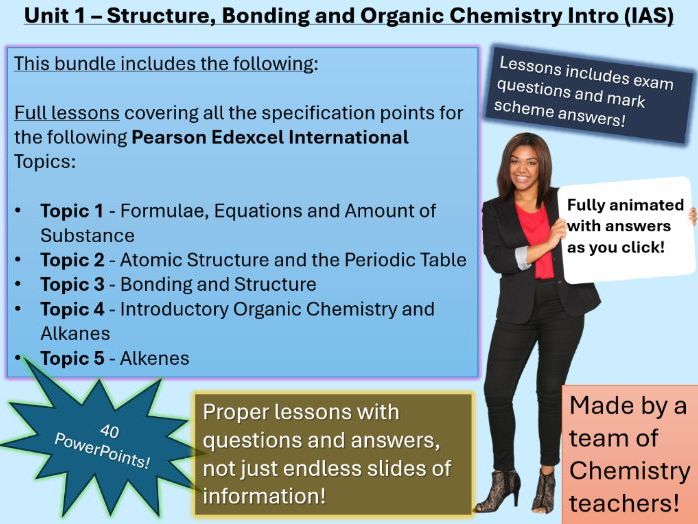 Edexcel IAL Chemistry – Unit 1 Structure, Bonding & Intro to Organic Chemistry | AS Lessons