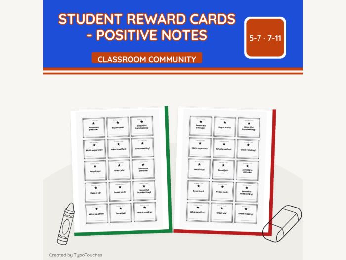 Reward Cards and Praise Notes | 1 Sheet
