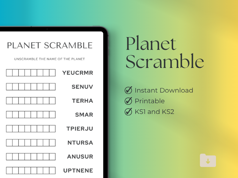 Planet Name Scramble | Solar System Anagram Puzzle | KS1 KS2 Science