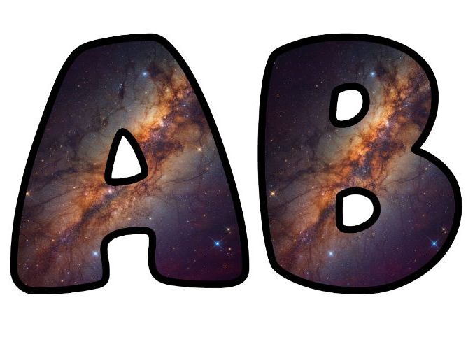 Milky Way Stars Classroom Display | Lettering Set | Upper & Lowercase, 0-9 and Signs