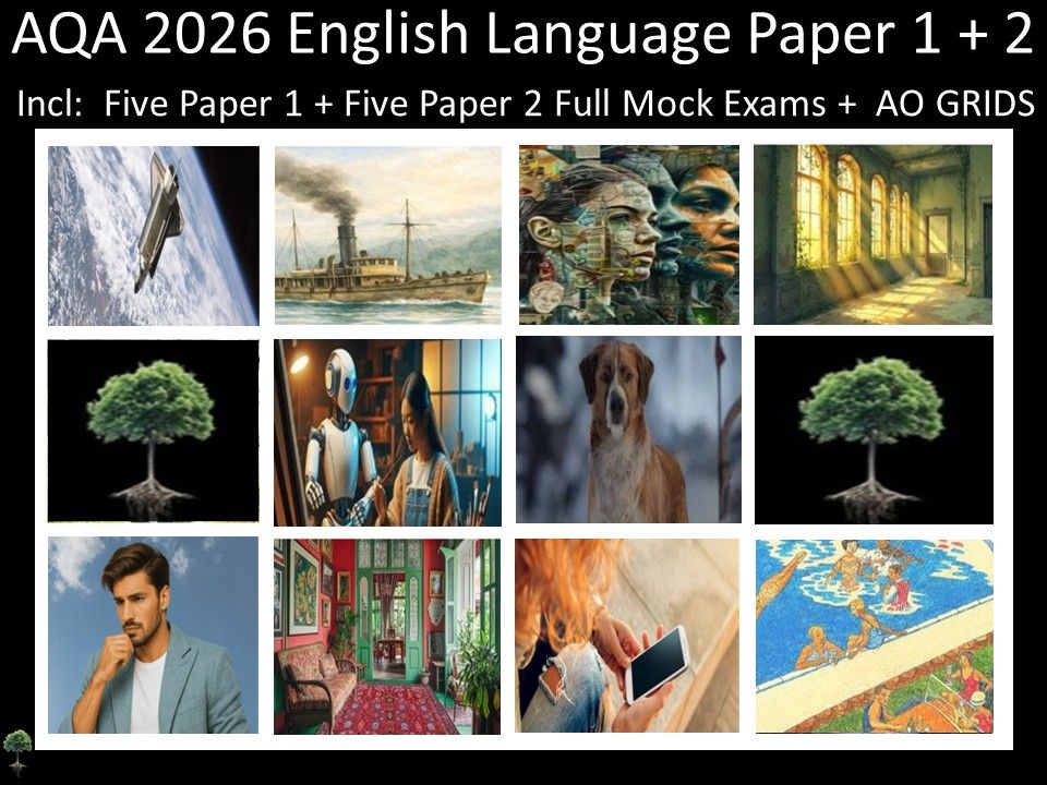 Ten AQA 2026 English Language Paper 1 + 2 Mocks | AO GRIDS