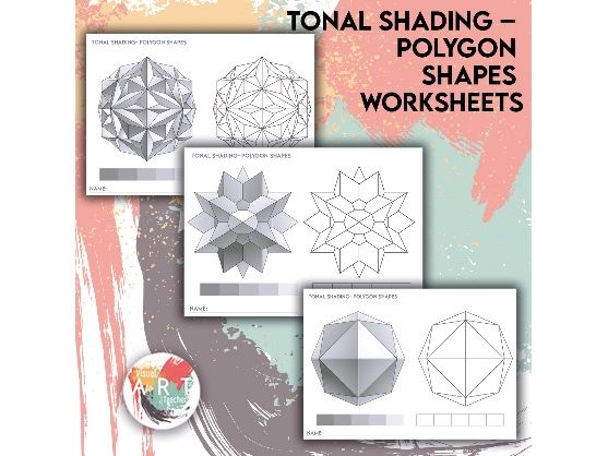 Tonal Shading – Polygon Shapes Worksheets