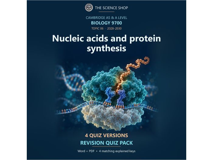 Nucleic acids and protein synthesis | Cambridge AS Biology 9700 | 4 Revision Quizzes