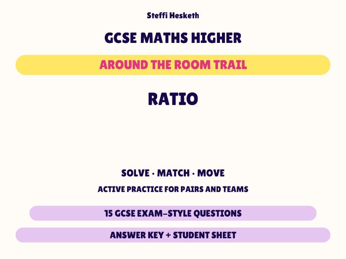 GCSE Higher Maths Ratio | Around the Room Trail