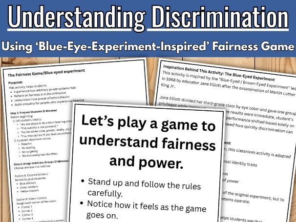 Blue Eye Experiment Inspired Power & Discrimination Activity Guide for Teachers