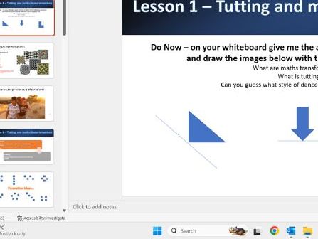Tutting dance SOW using maths transformations - KS3