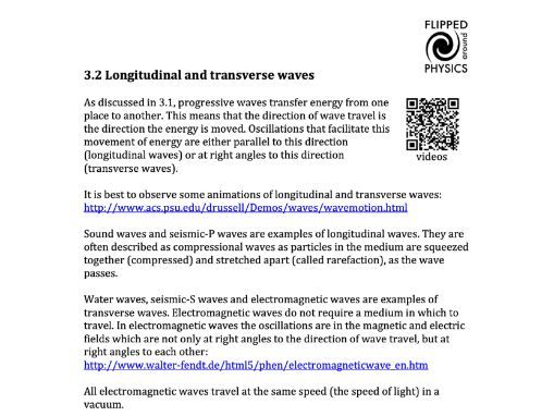 Longitudinal and transverse waves