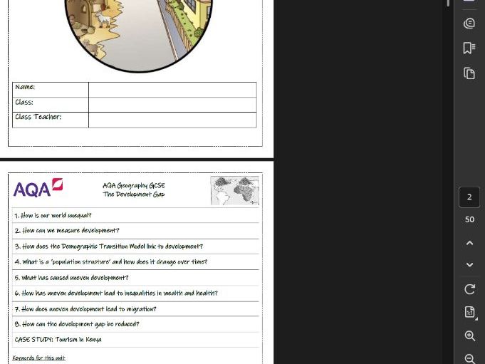 The Development Gap Work Booklet