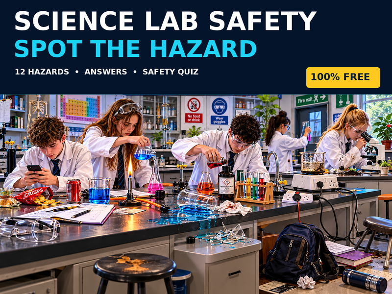 Science Lab Safety: Spot the Hazard | FREE KS3 Worksheet