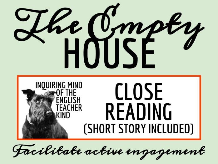 "The Empty House" by Algernon Blackwood Literary Analysis Worksheet (Ghost Story for Halloween)