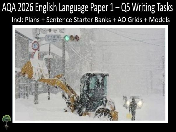 Question 5 AQA 2026 GCSE English Language Paper 1 | Plans, Sentence Banks, AO Grids, Models -  (Sno)