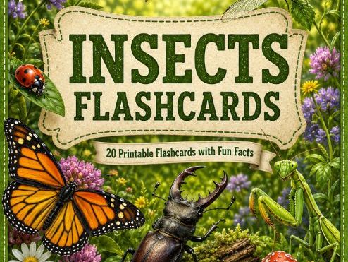 Insects Flashcards 20 Printable Insect Cards with Pronunciations