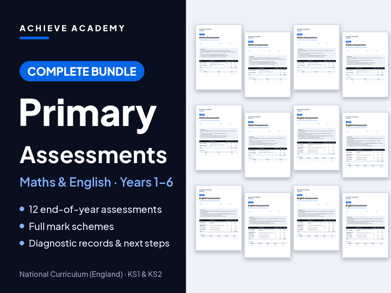 Complete Primary Assessment Bundle – Maths & English, Years 1 to 6