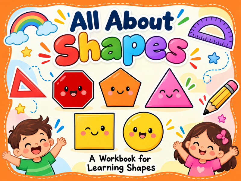2D Shapes Activity Book & Worksheets | Preschool, Pre-K & Kindergarten Geometry Workbook