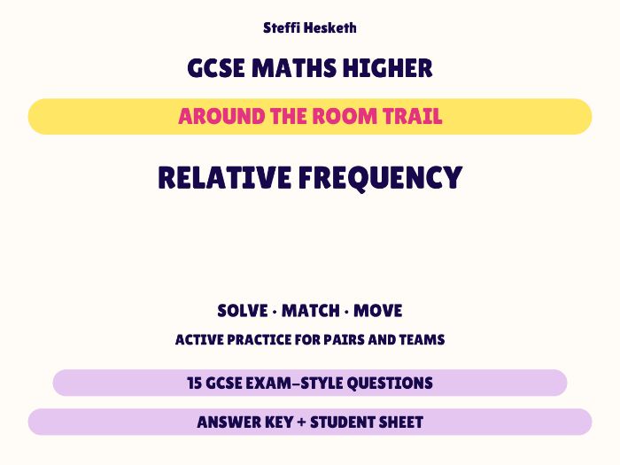 GCSE Higher Maths Relative Frequency | Around the Room Trail
