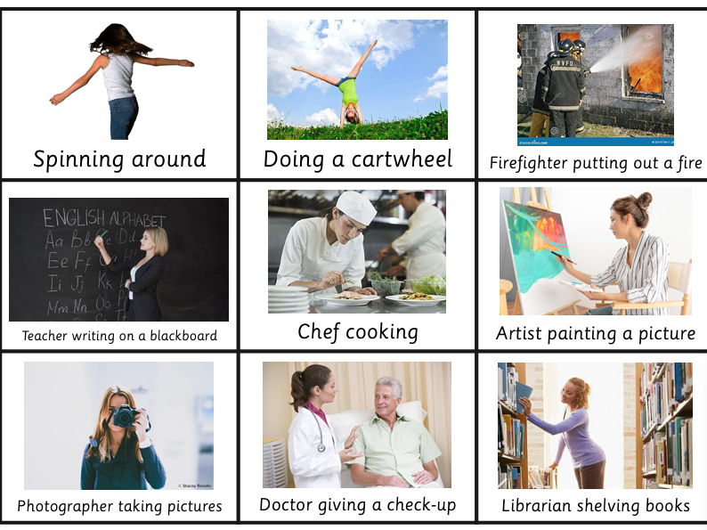 Charades - 39 Action Cards – Engaging Movement and Communication