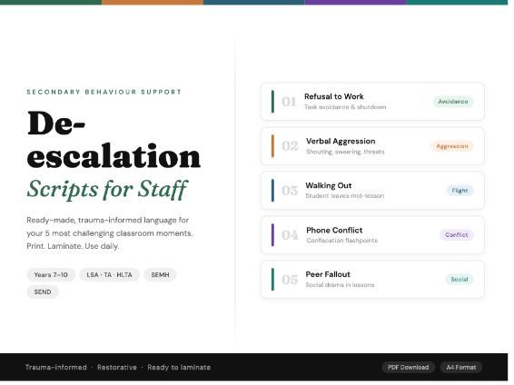 De-escalation Scripts for the Classroom