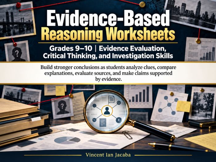 Evidence-Based Reasoning Worksheets Grades 9–10 | Critical Thinking & Source Evaluation