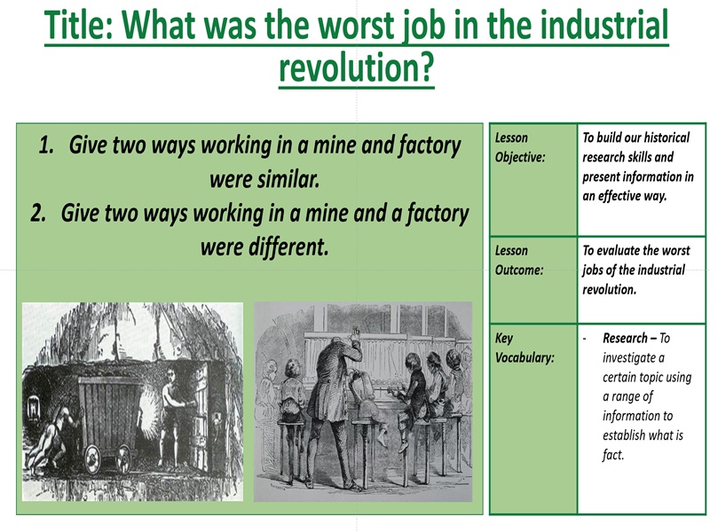 KS3 Industrial revolution scheme of learning (10 lessons)