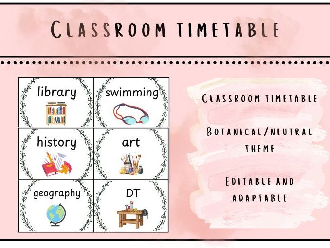Editable Visual Timetable Cards | Primary Classroom Schedule | EYFS KS1 KS2