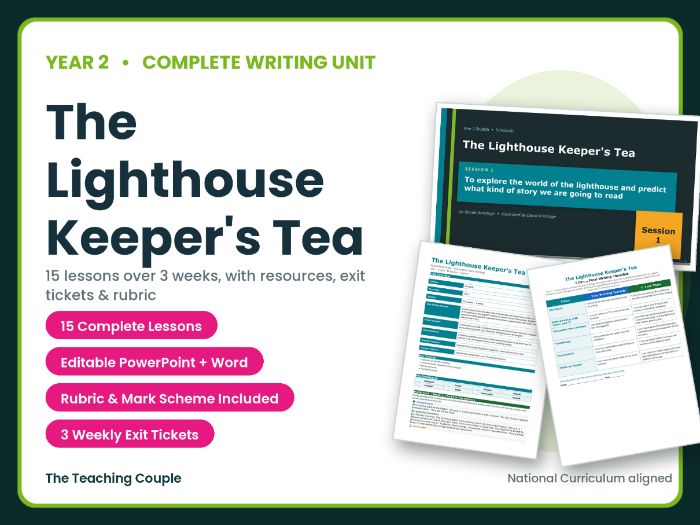 The Lighthouse Keeper's Tea | Year 2 English Unit | 15 Complete Lessons + Resources + Mark Scheme