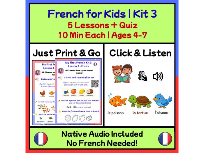 French for Kids: 5 Lessons + Audio | Set 3