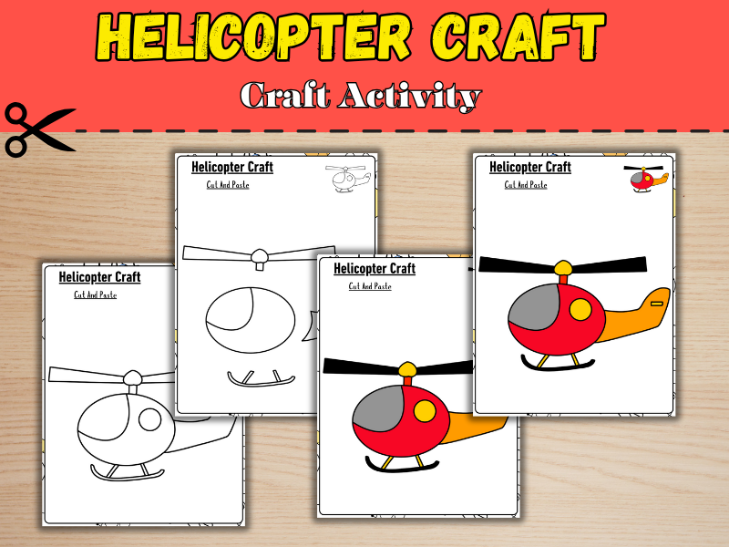 Freebies  Helicopter Craft Printable – Transportation Theme | Cut and Paste Fun|Bulletin Board Ideas