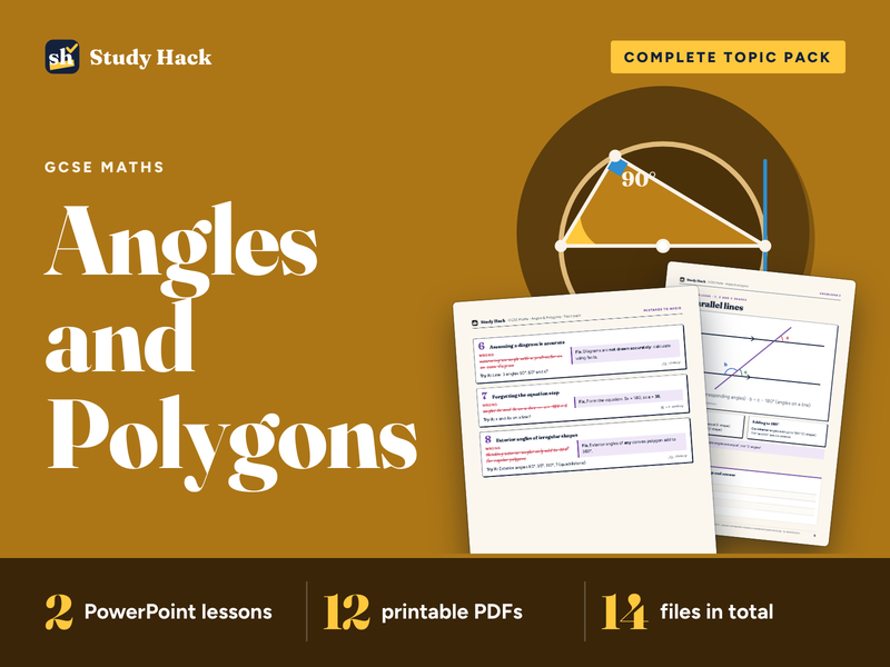 GCSE Maths Angles and Polygons Complete Topic Pack