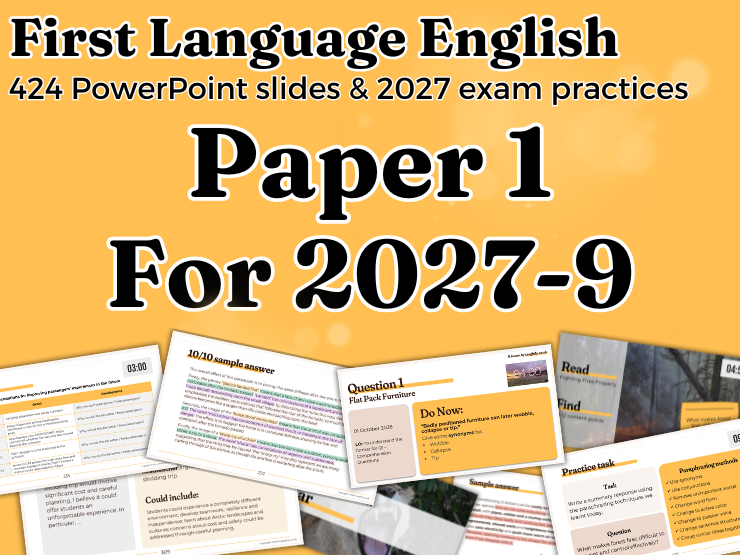 2027 IGCSE First Language English - Paper 1: Full Unit - 18 Lessons - Sample Papers