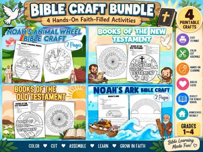 Bible Spinner Wheel Crafts Bundle | Noah’s Ark, Bible Books & Animals | Christian Activities