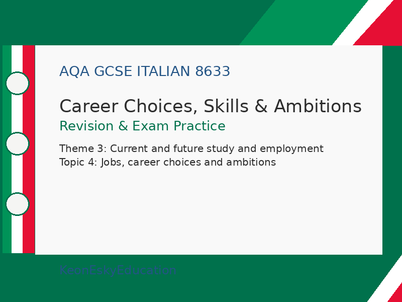 AQA GCSE Italian – Career Choices, Skills & Ambitions