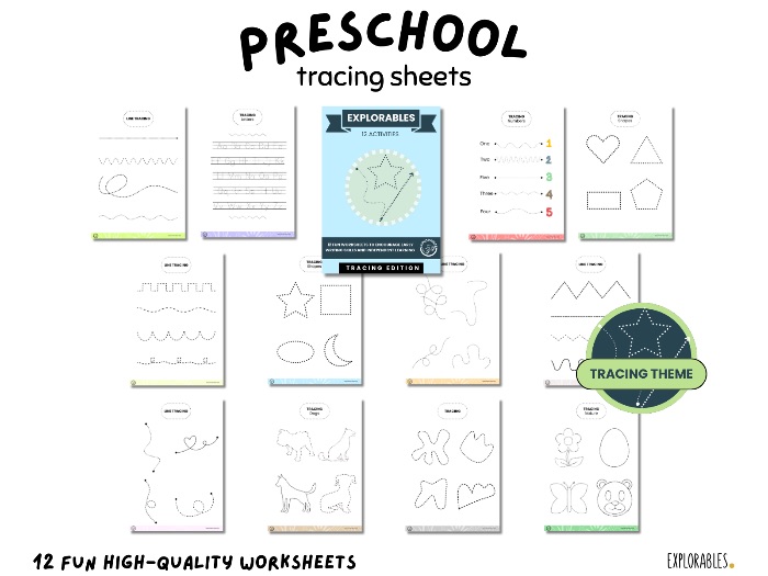 Preschool Tracing Worksheets Line Tracing Shape Tracing Letter Tracing Number Alphabet Fun Toddlers