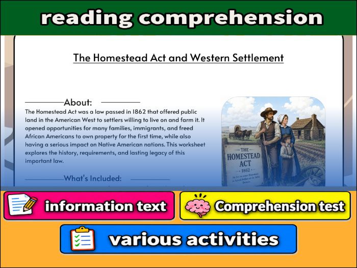The Homestead Act and Western Settlement  & Comprehension 91����t