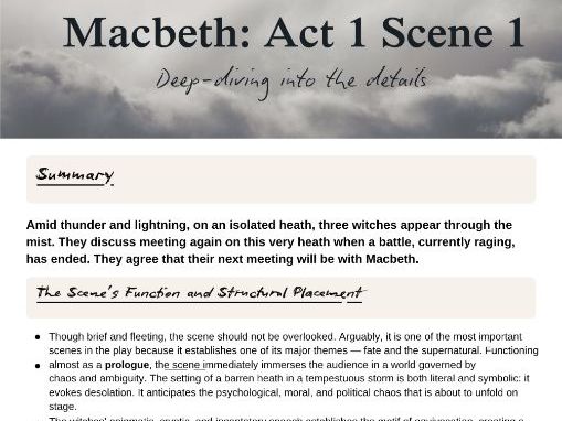 Macbeth Scene-By-Scene: ACT 1 SCENE 1