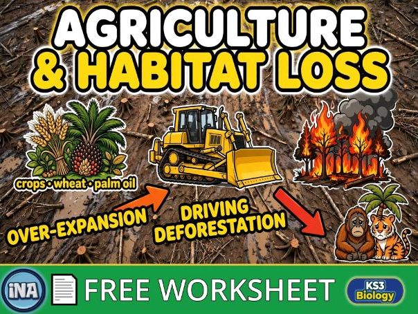 Agriculture and Habitat Loss - FREE KS3 Biology Worksheet