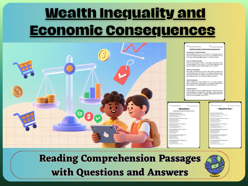 Wealth Inequality and Economic Consequences:Reading Comprehension-Fun, Interactive & Ready-to-Print