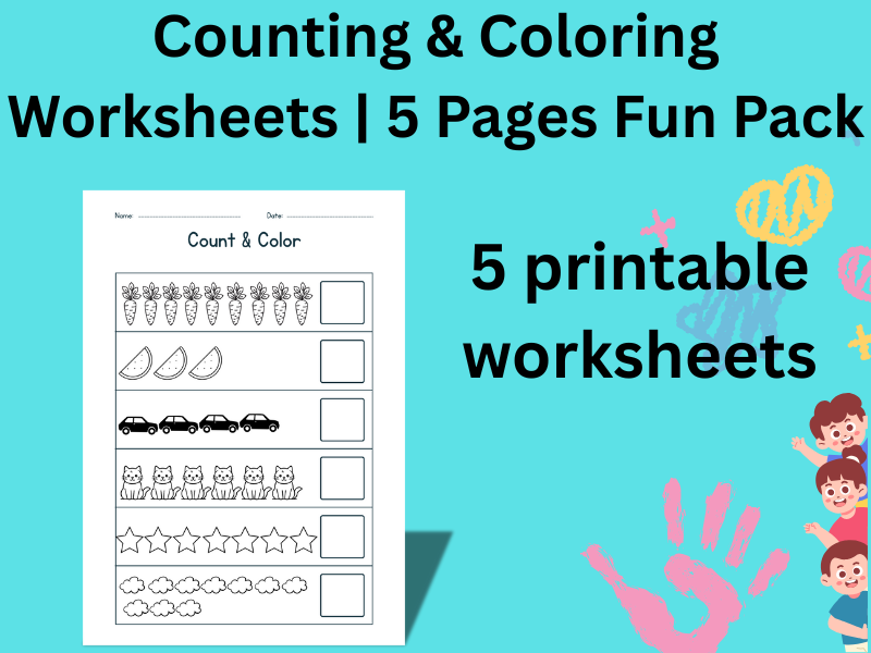 Counting & Coloring / 5Pages Fun Pack