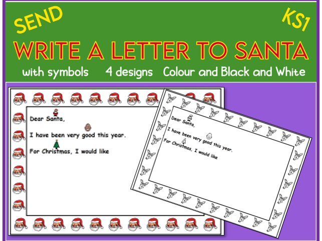 Write A Letter To Santa With Symbols Teaching Resources