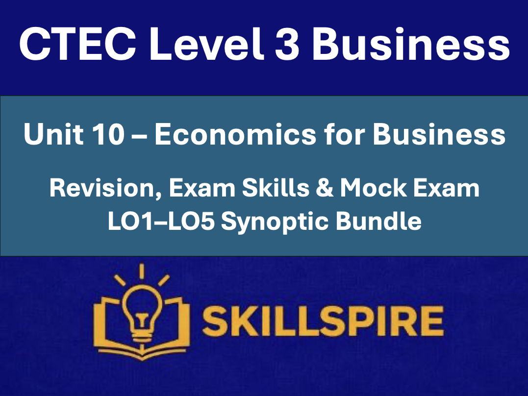 CTEC Level 3 Business | Unit 10: Economics for Business | Complete Course Bundle | 60 Lessons